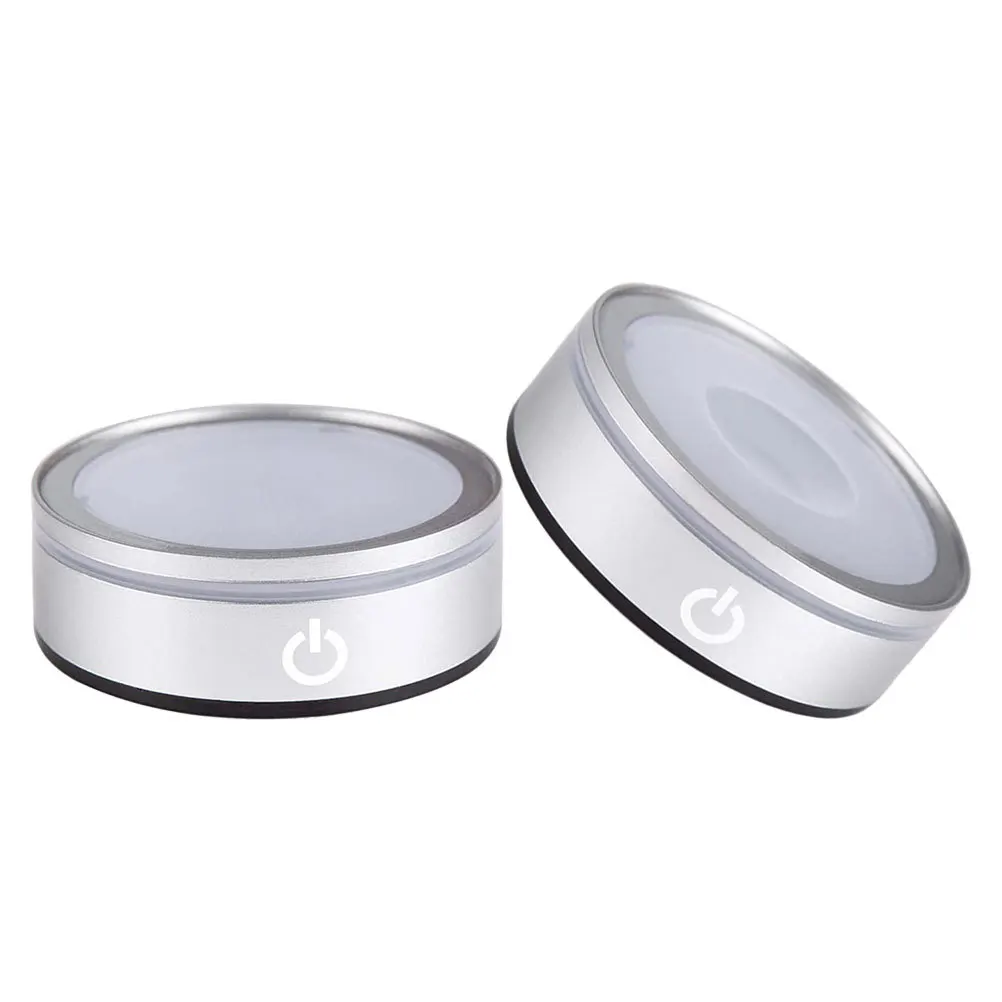 

2Pcs LED Display Base for Crystals Sensitive Touch Switch Durable Plastic Construction Adjustable Lighting Modes