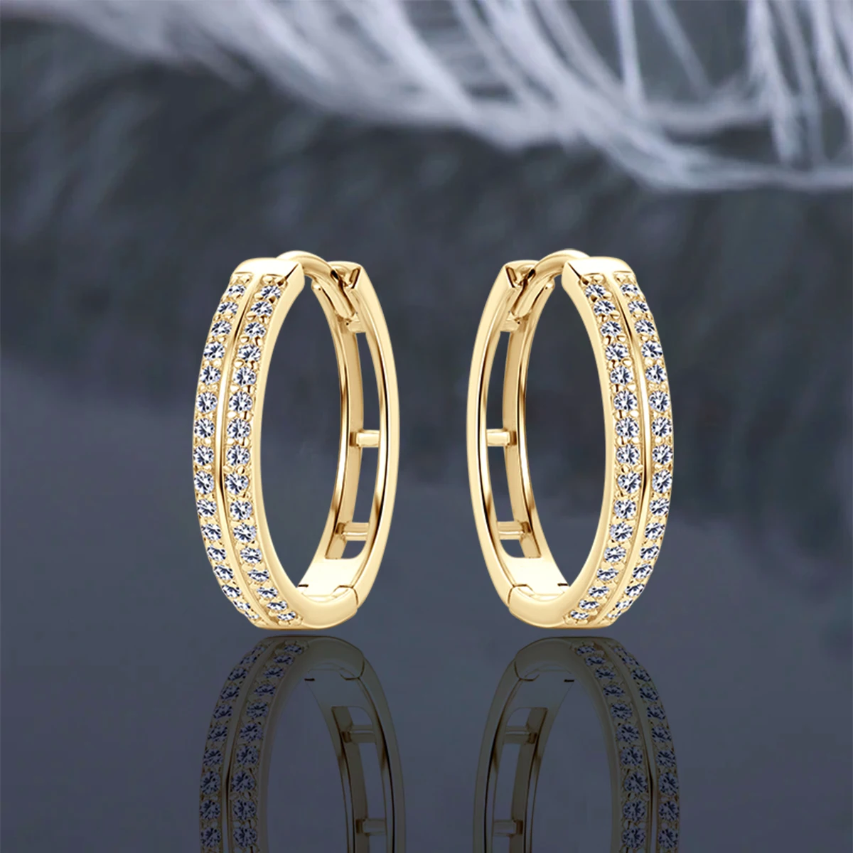 

IOGOU Round Moissanite Hoop Earrings 0.16cttw Diamond Earrings 925 Sterling Silver Women's Classic Engagement Jewelry Accesories