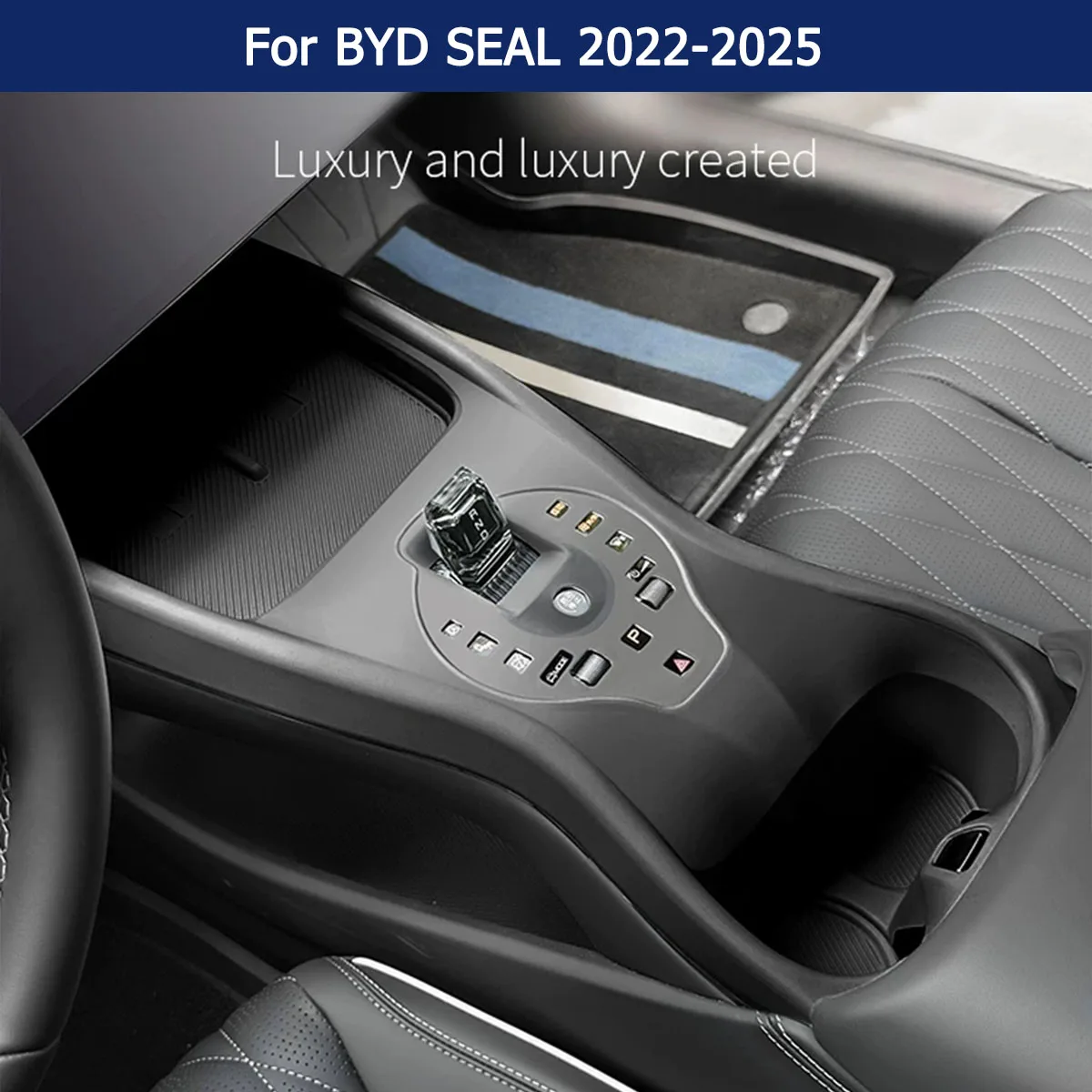 Centre Console Cover Mat For BYD Seal EV 2022-2026 LHD Silicone Pad Wireless Charging Cup Holder Anti Slip Interior Accessories