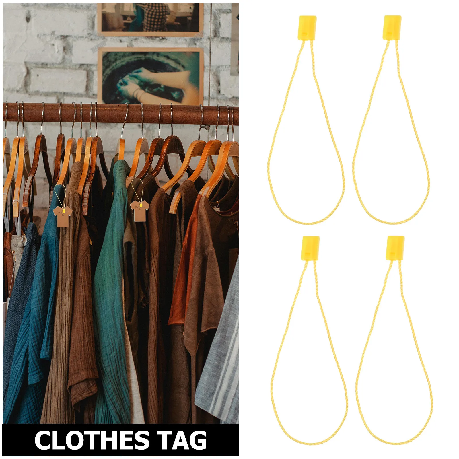 1000Pcs Tag String Snap Lock Plastic Loop Fasteners Clothing Label Price Tag Luggage Garment Store Display Clothes Label String - view 4
