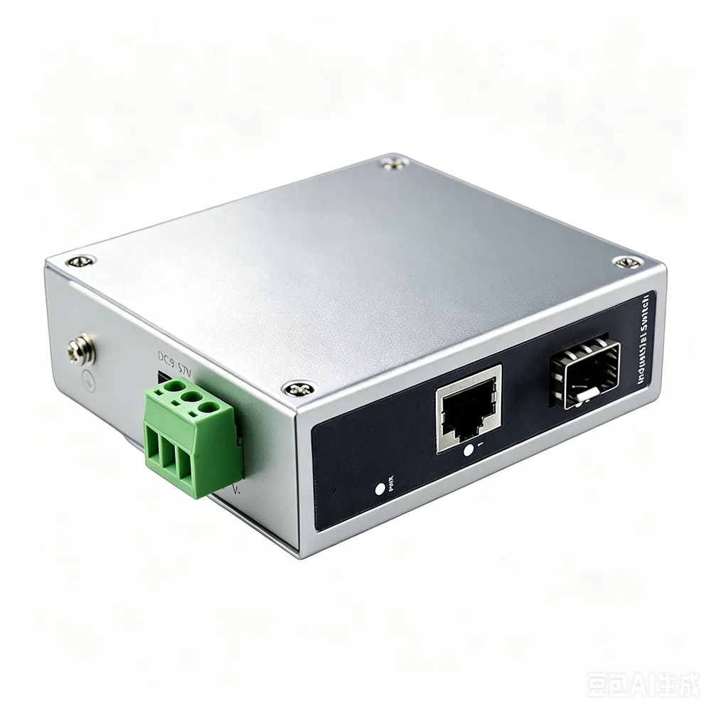 Gigabit Industrial Fiber Media Converter 1 SFP Slot 1 RJ45 Ethernet Port DIN Rail Mount DC9-57V Dual Redundant Power IP40