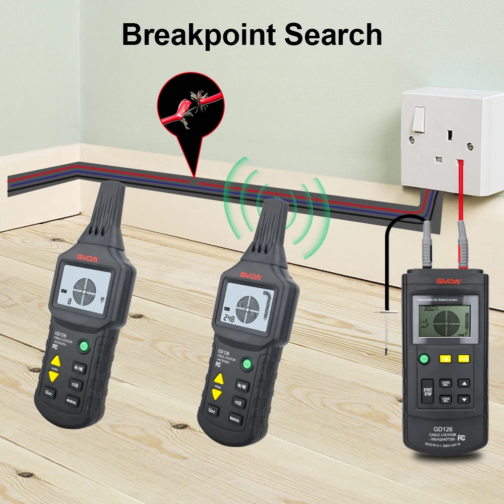 Wielofunkcyjny lokalizator przewodów GVDA 30V-400V woltomierz ścienny wykrywacz rur metalowych lokalizator linii podziemny lokalizator kabli