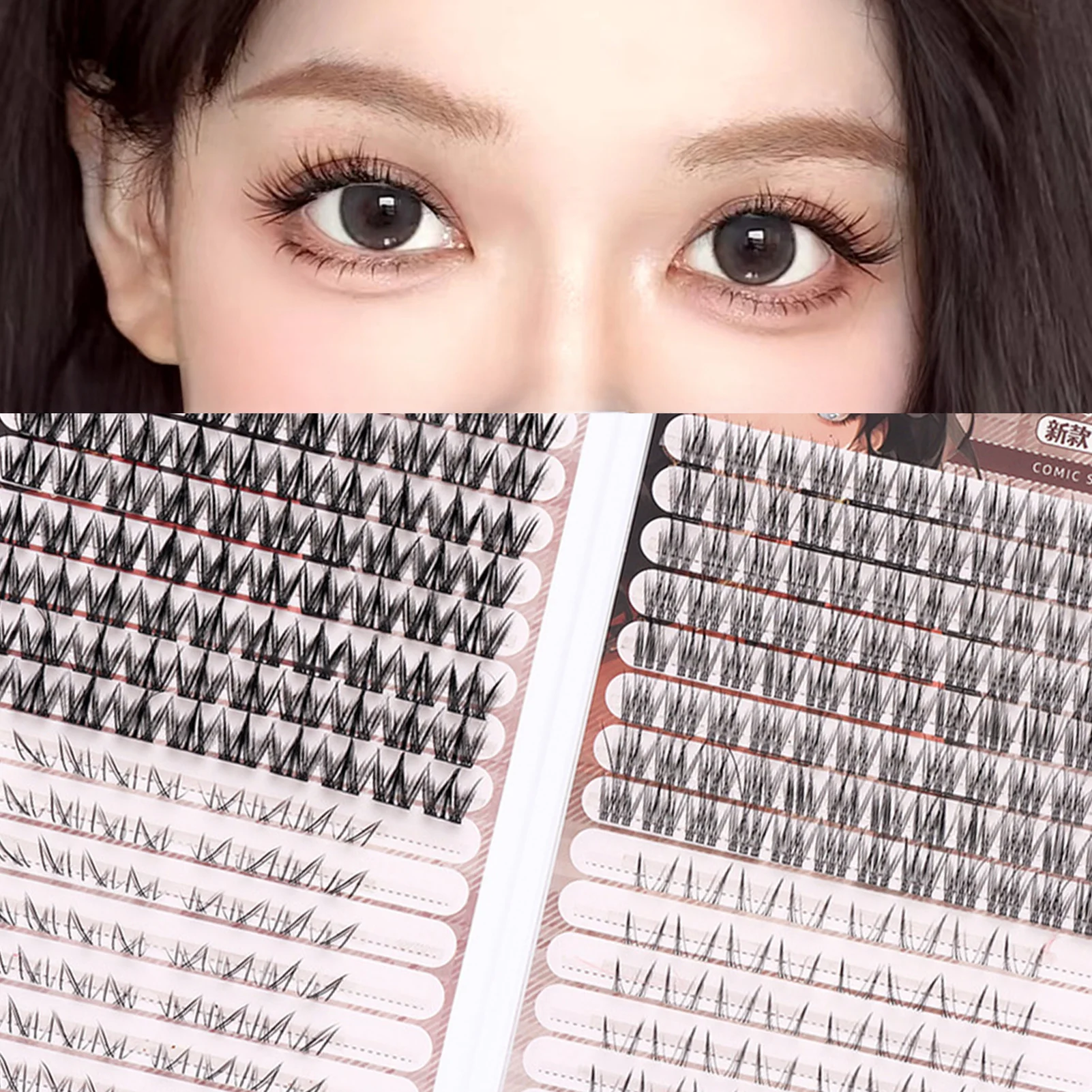 Mix Style False Eyelashes Book Topper and Lower Lash Clusters Set Segmented Natural Makeup False Eyelashes Large Capacity