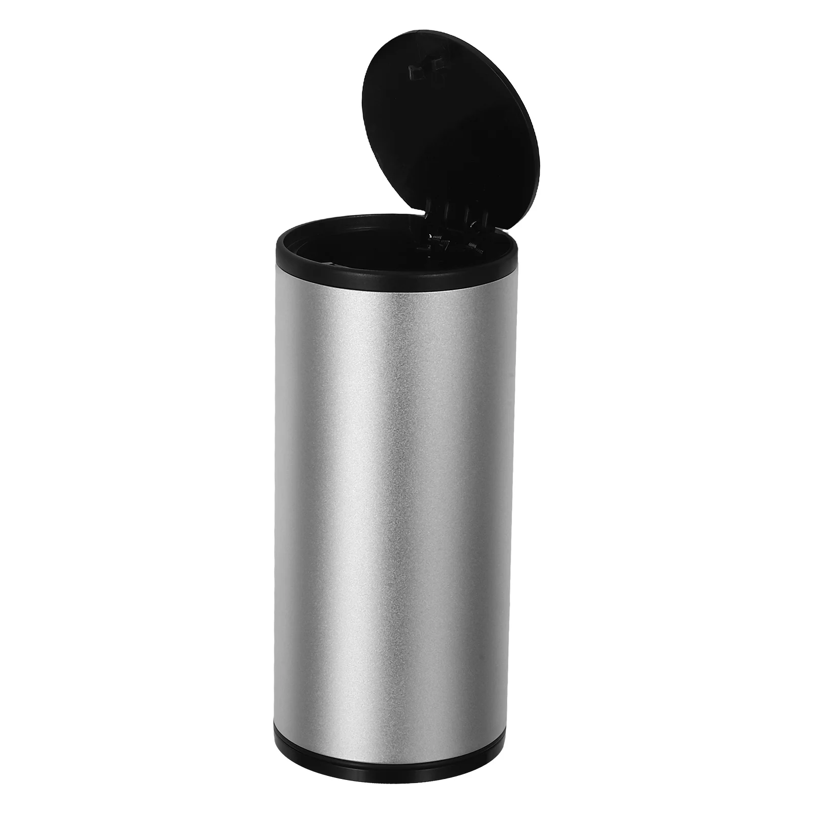 

Car Trash Can Silver -To-Open Design Tissue Holder For Car Office Use Trash Bin Automotive Garbage Cans