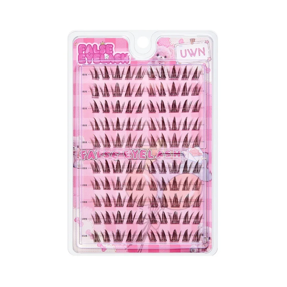 3D ひまわりつけまつげ茎なし接着剤なしセグメント化されたつけまつげ接着剤不使用自然にカールしたマンガまつげメイクアップ用品