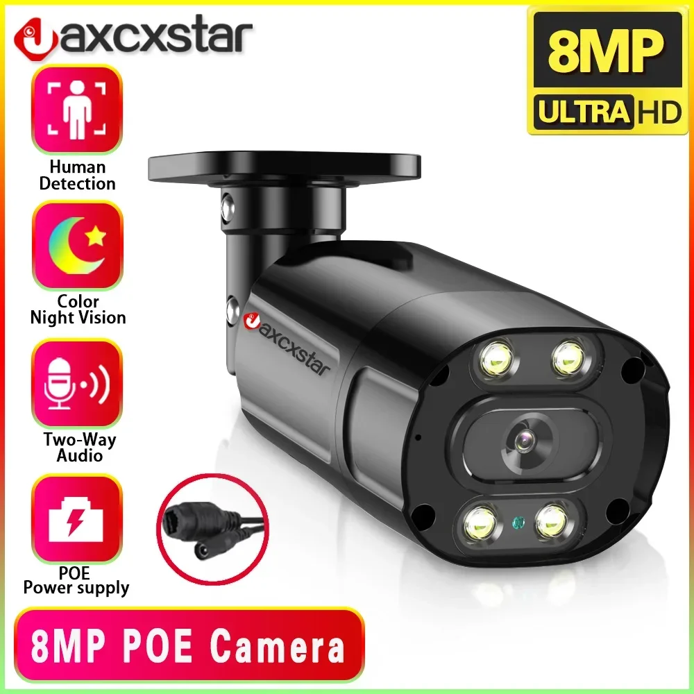 

New 4K 8MP IP Camera Two Way Audio Outdoor POE H.265 Metal Bullet CCTV Home 5MP Color Night Vision Video Security Camera