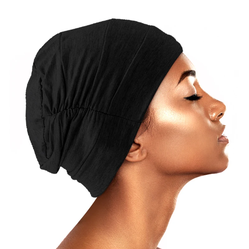 New Women Muslim Turban Caps Stretch Beanie Chemo Cotton Hijab Inner Hat Chemo Hat Bonnet Head Scarf Hair Cover Caps Hair loss