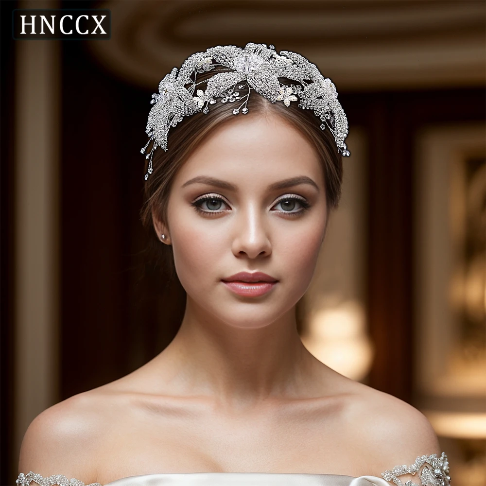 HNCCX accessori per capelli da sposa fatti a mano fascia da sposa fiori di strass lucidi copricapo per copricapo da donna di lusso CP252