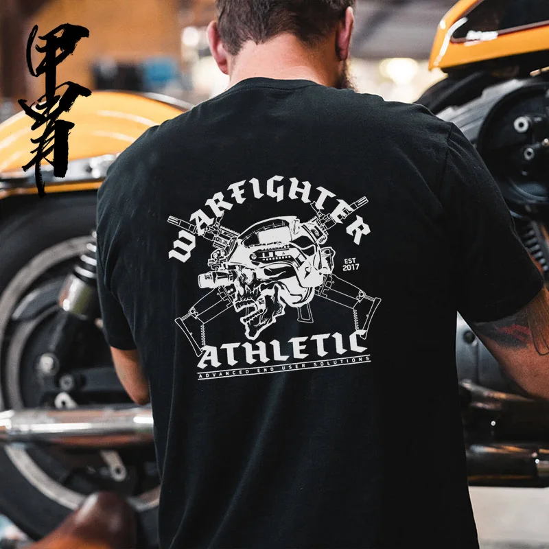 Summer Popular Men's and Women's Physical Training Combat T-shirt High-quality Cotton Military Fan Round Neck Short-sleeved Top