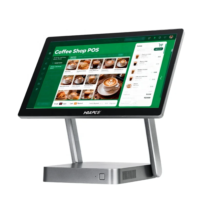

ATV&UTVManufacturer 15.6 Inch Touch Screen Cash Register Aluminium Alloy Slim Pos System for Coffee Shops