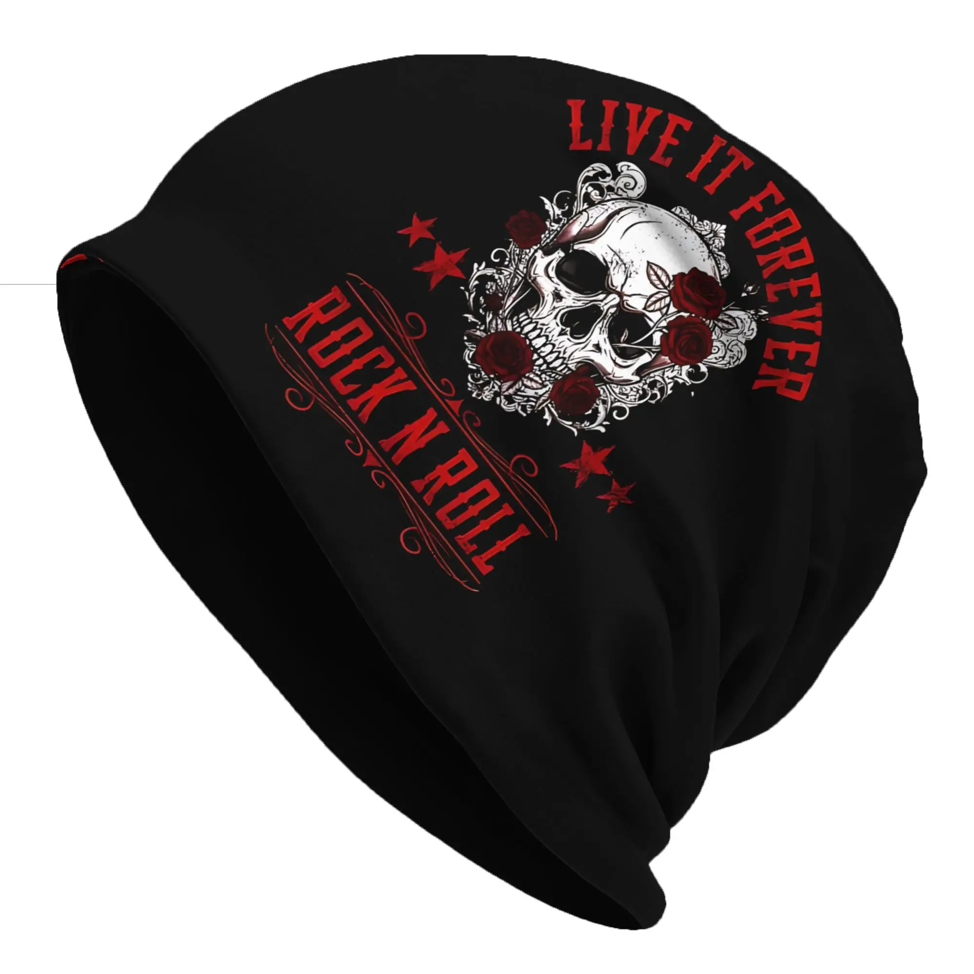 Live It Forever Rock N Roll Hat Winter Caps Men Women  Skullies Beanies Ski Caps Soft Bonnet Hats