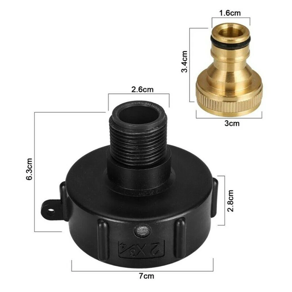 Adaptador IBC para grifo de tanque de contenedor, accesorio de válvula, rosca S60X6 IBC, Conector de agua de lluvia, 640L - 1000L