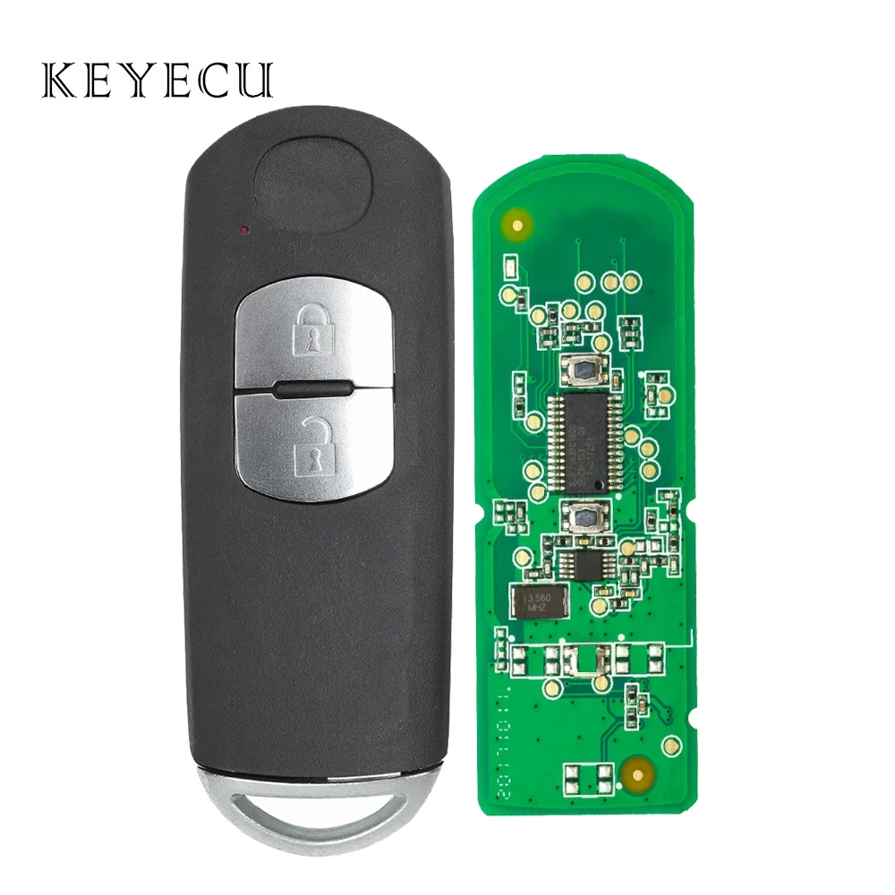 

Keyecu Replacement Remote Car Key Fob 433MHz 2 Button for Mazda 3 CX5 2015-2017 Model: SKE13E-01 CMIIT ID:2011DJ5486 (Original)