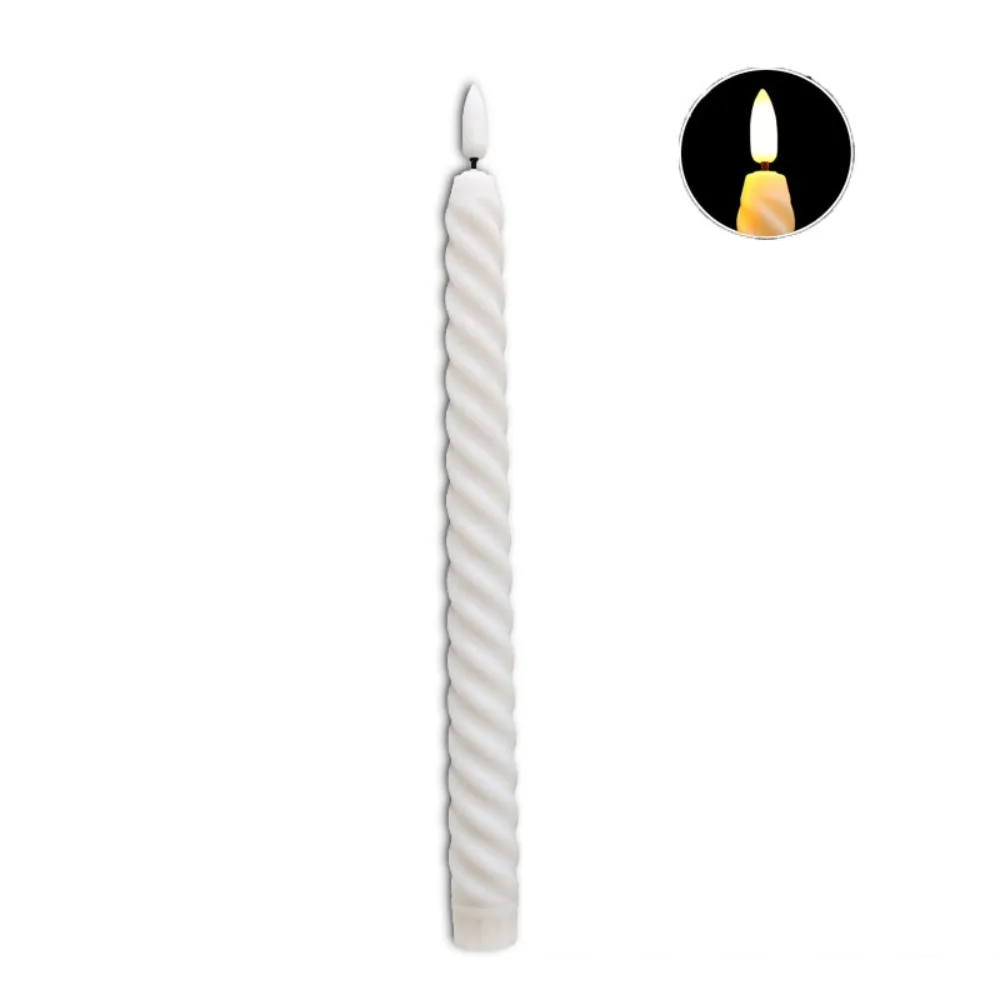 

Simulation LED Taper Spiral Pattern Battery Powered LED Candles Light Flameless Electronic Long Rod Candle Light Party