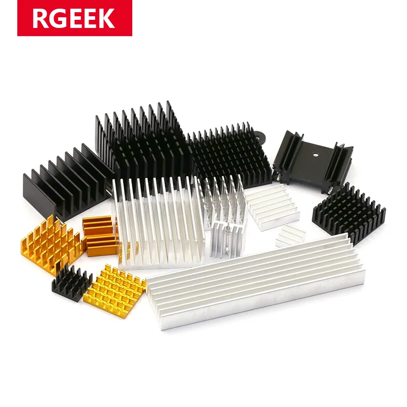 Disipador de calor de aluminio, radiador para Chip IC electrónico, RAM MOS Dynatron, Raspberry Pi, refrigeración con cinta conductora térmica