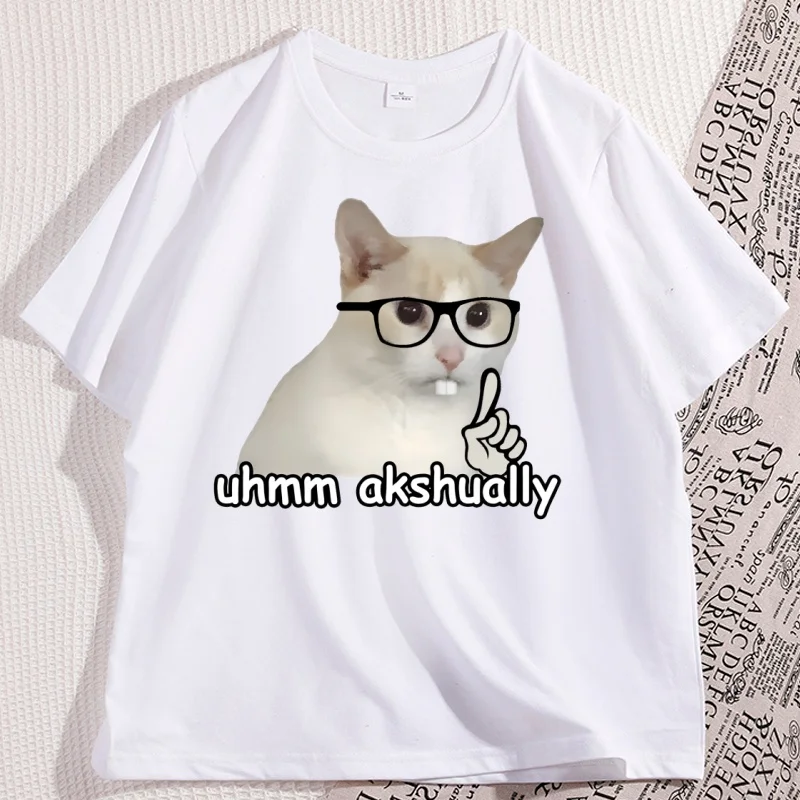 

Funny Nerd Cat T Shirt Man Cotton High Quality Tshirt Casual Round Neck Short Sleeve T-shirt Men Women Tees Male Clothes