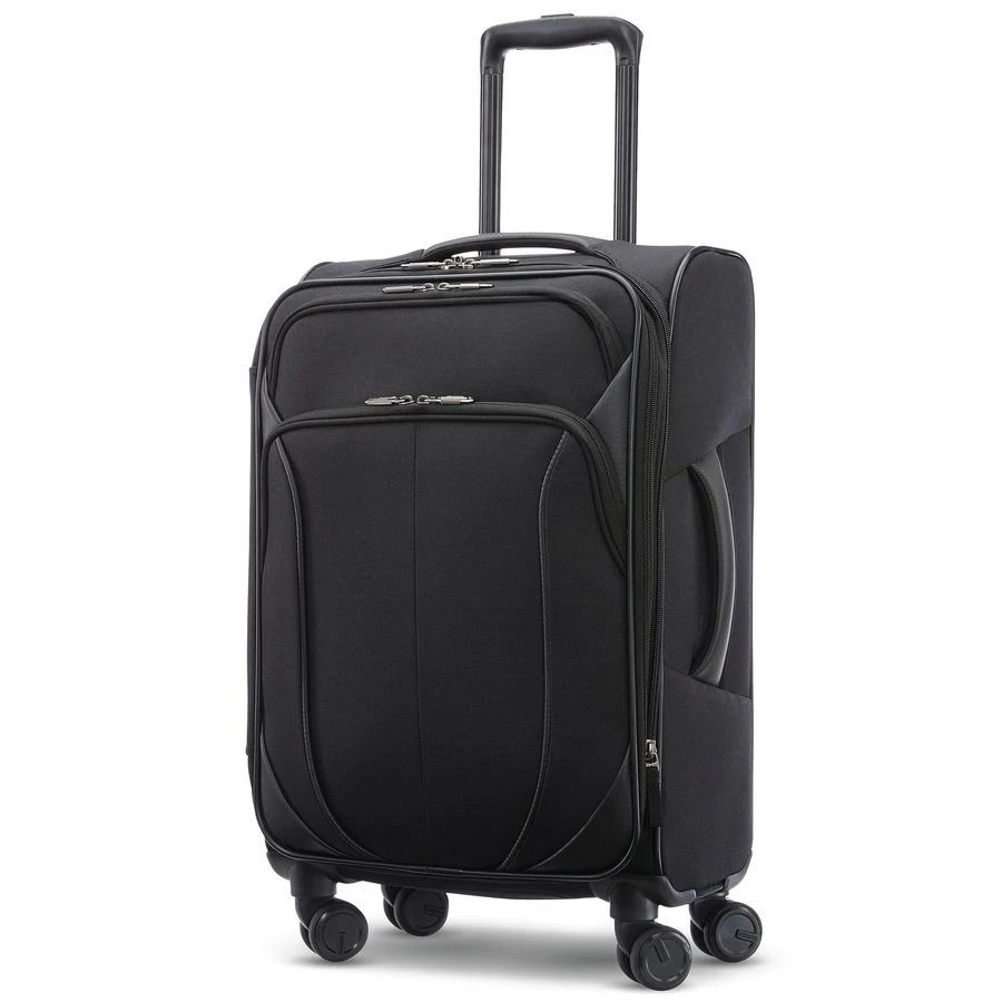 

KIX 2.0 Softside Luggage Expandable Durable Suitcase with Spinner Wheels Black 20 Spinner