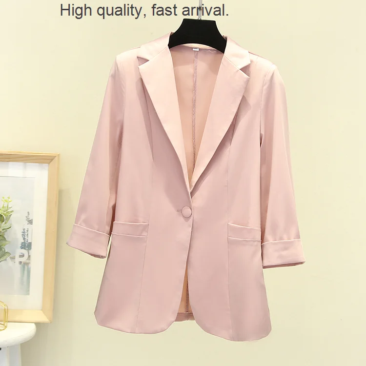 

and Summer Spring Thin Jacket Small Suit Internet Hot New Slim Fit Slimming One Button Elegant Lady Commuter Suit jacket women