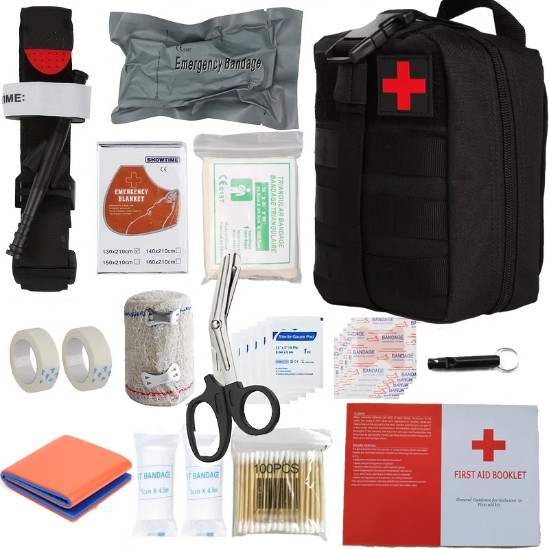 Kit di pronto soccorso per sopravvivenza trauma IFAK da 50 pezzi, kit di sopravvivenza di emergenza per attrezzi da campeggio, kit da escursionismo