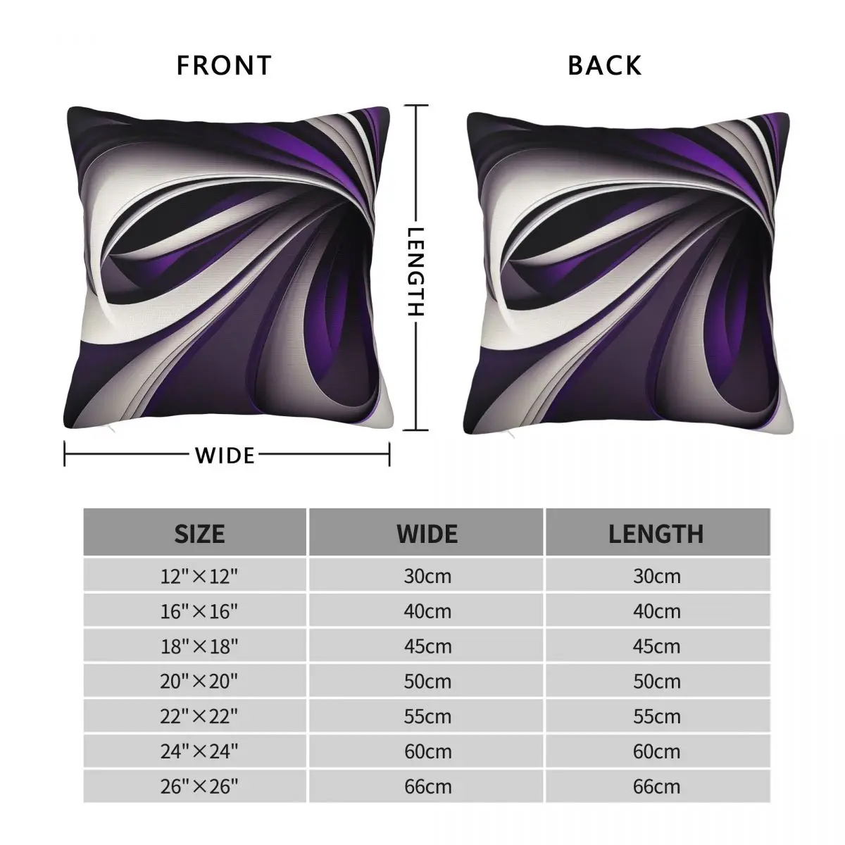 Swirl Purple Silver Tones Square Pillowcase Polyester Linen Velvet Creative Zip Decor Pillow Case Sofa Seater Cushion Cover