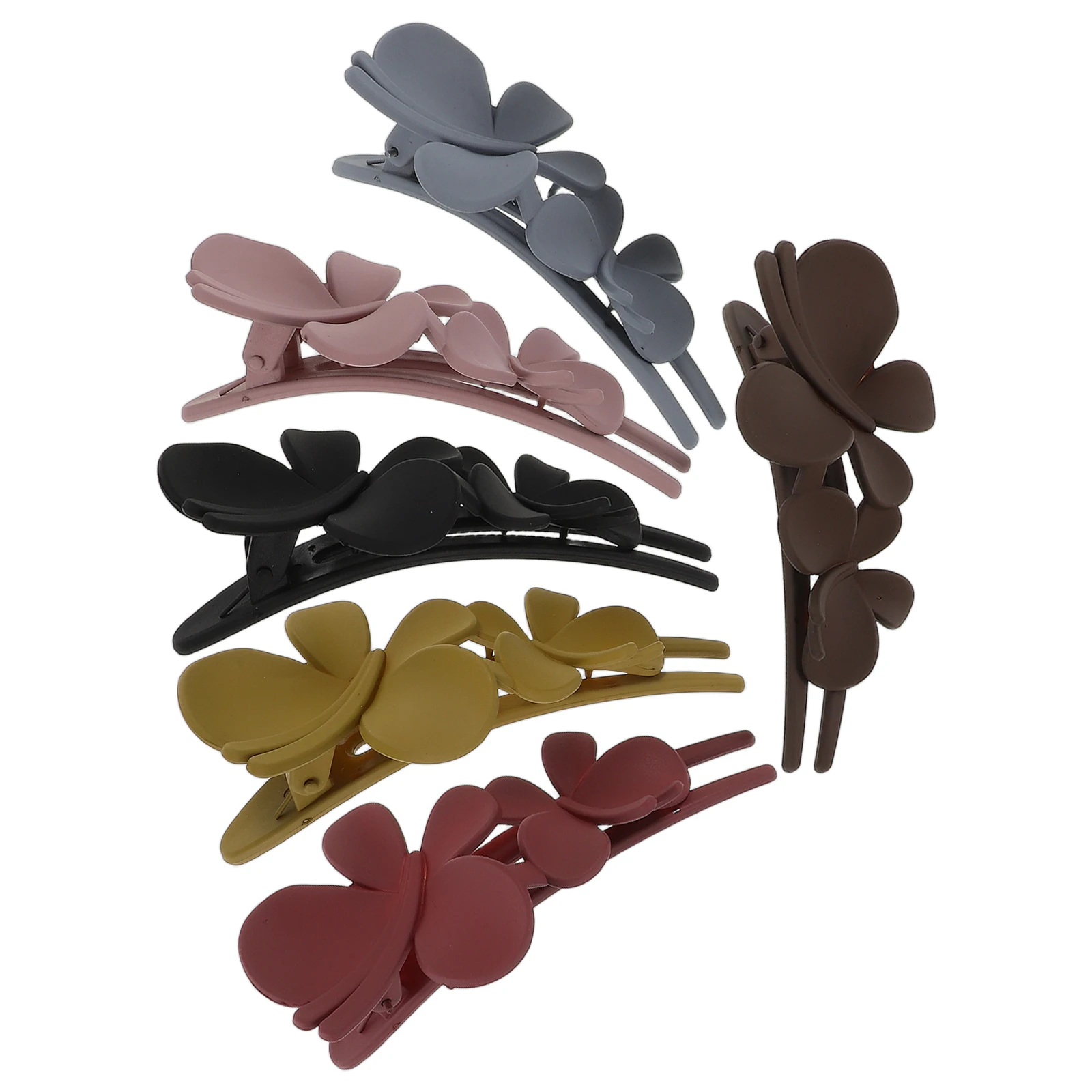 

6Pcs Double Bow Hair Clips Decorative Duckbill Claws Barrettes for Women Stylish Hair Pins Bun Updo Ponytail Holder