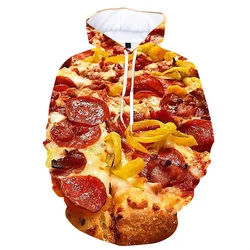 Funny 3D Print Hamburger Hoodie For Men Beef Steak Pizza Graphics Sweatshirts Men Women Cool Streetwear Hoodies Tops Clothes