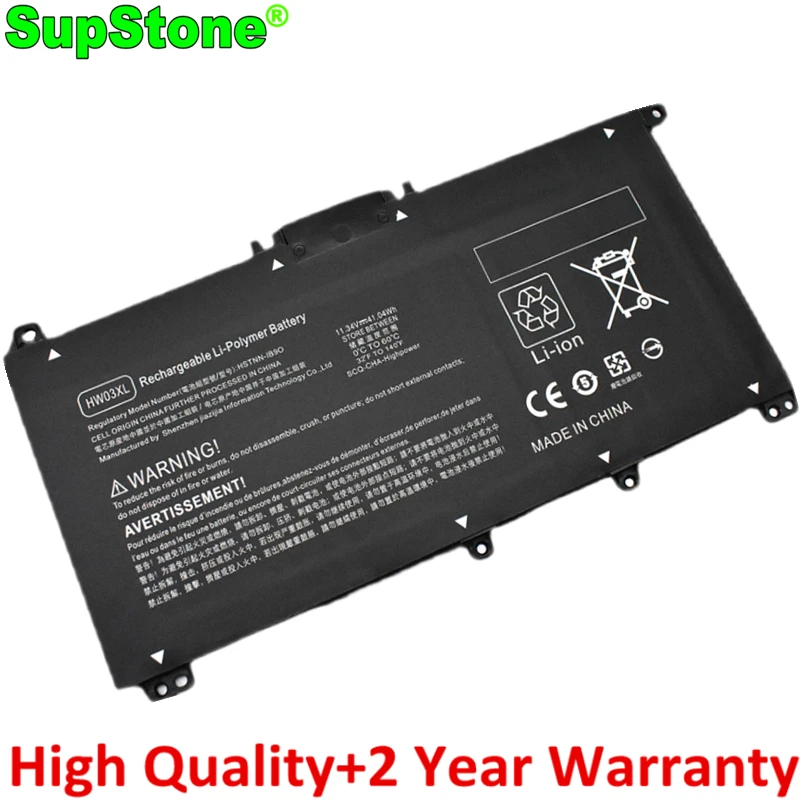 

SupStone HW03XL Laptop Battery For HP Pavilion 15-EG0011NT EH1544ND 17-CN0000SF TPN-Q245 L96887-2B1 HSTNN-UB7W DB9Y LB8U IB90