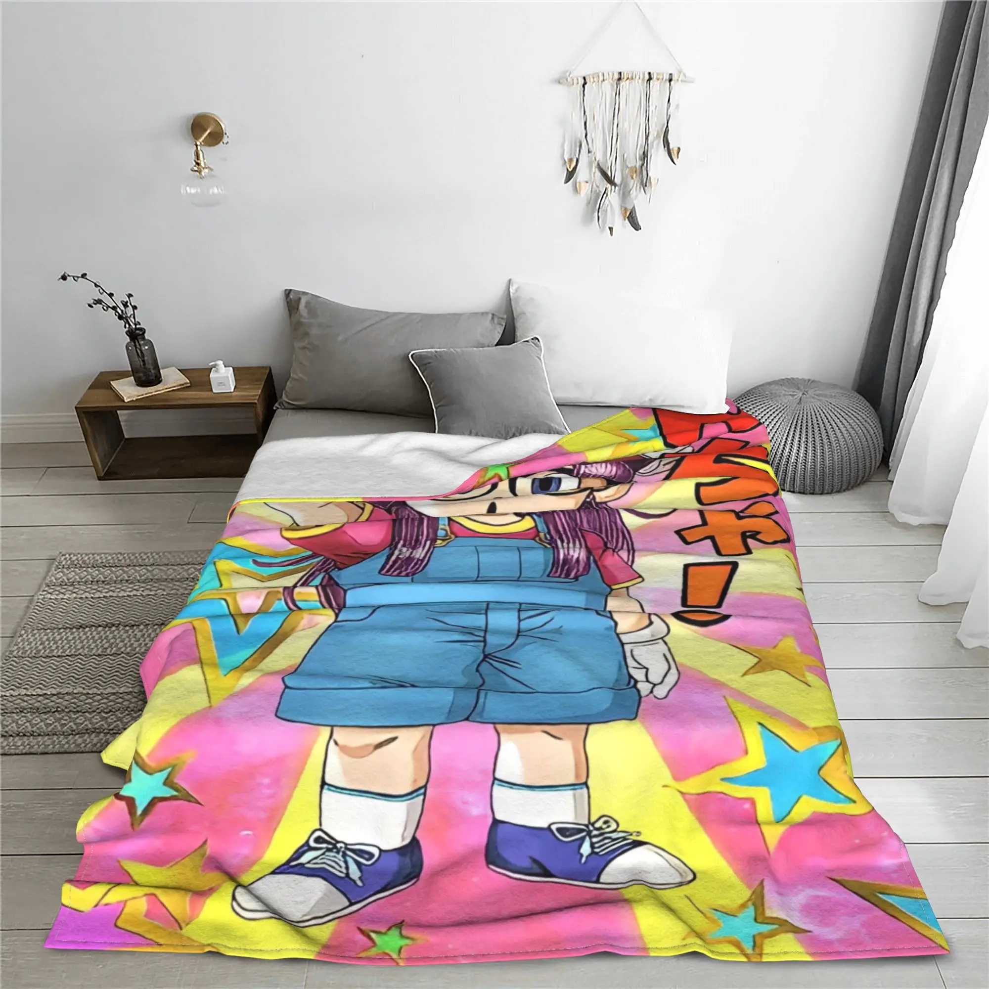 Dr.Slump Arale Norimaki Blanket Manga Plush Novelty Breathable Throw Blanket for Chair Covering Sofa Autumn/Winter