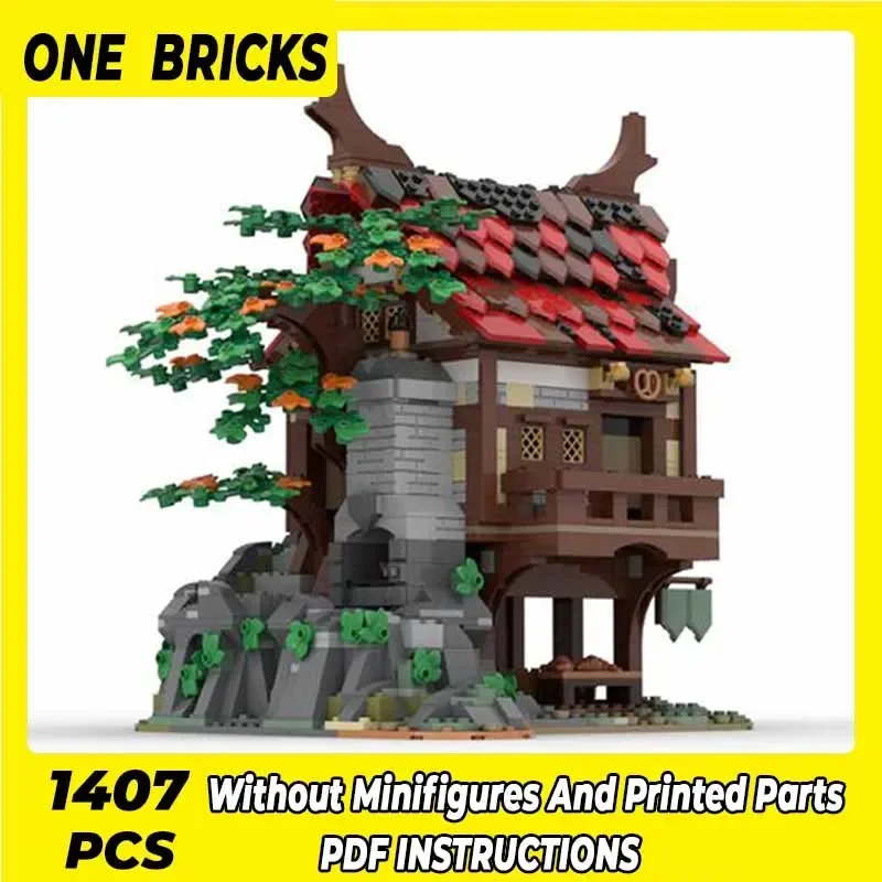 MOC-Medieval Bakery Model Building Blocks para Crianças, Tijolos Técnicos, Montagem DIY, Brinquedos de Construção, Holiday Gifts, Moc