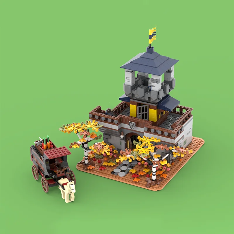 

1263pcs MOC Black Falcon Outpost Castle Falcons Model Building Blocks Architecture Toy Christmas Gifts Brick Kids Education