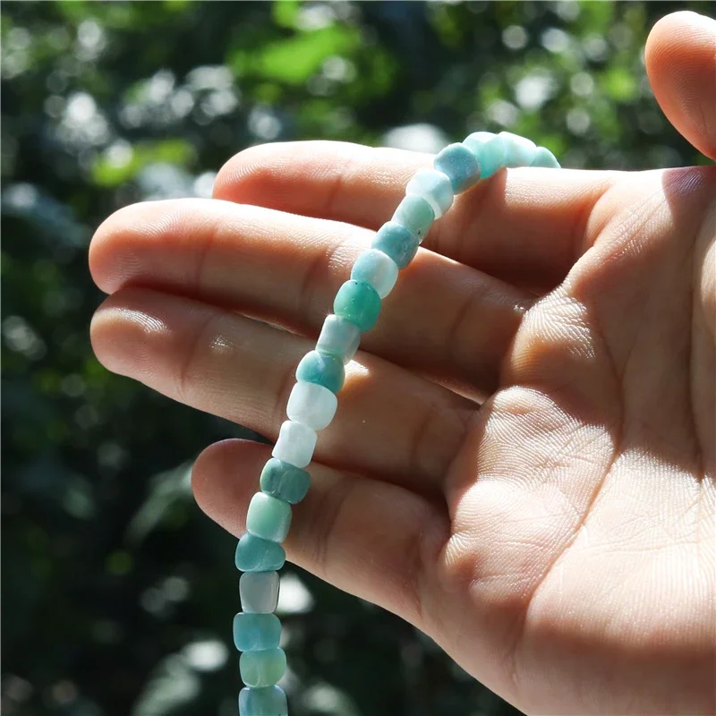 Perles Cube Larimar en Pierre Naturelle, 5-6mm, pour Bijoux de Cadre, Bracelet, Collier, Style Baroque, à Faire Soi-Même