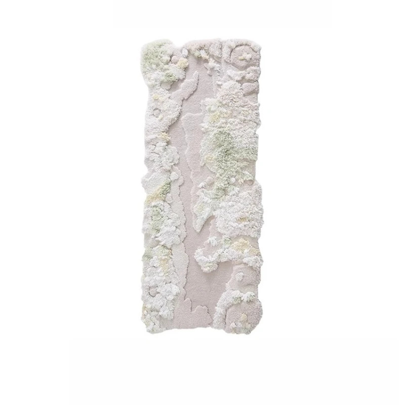 

Art bedside carpet irregular pure handmade wool bedroom bay window floor mat advanced