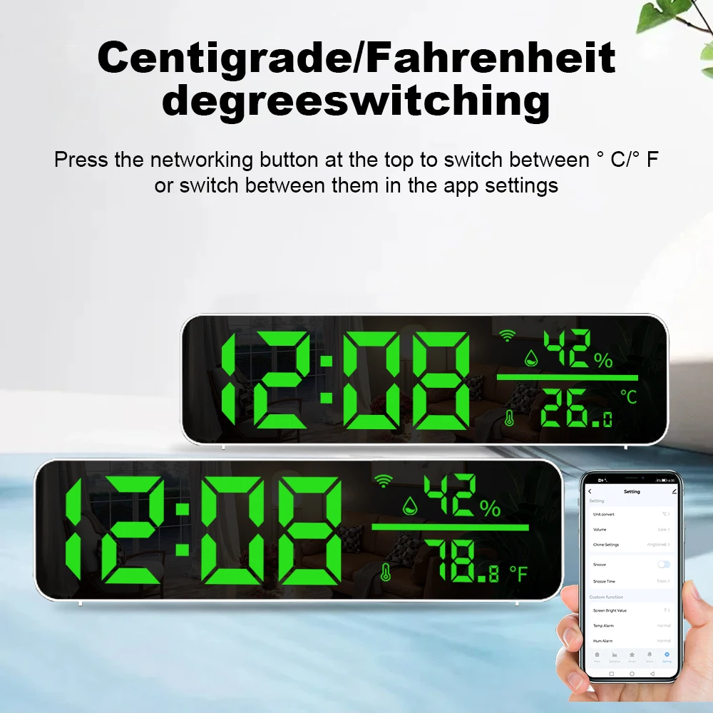 Tuya Smart Temperatur-Feuchtigkeitssensor WiFi/Zigbee mit Hintergrundbeleuchtung Innenhygrometer Thermometer Sprachsteuerung über Alexa Google – Detail 25