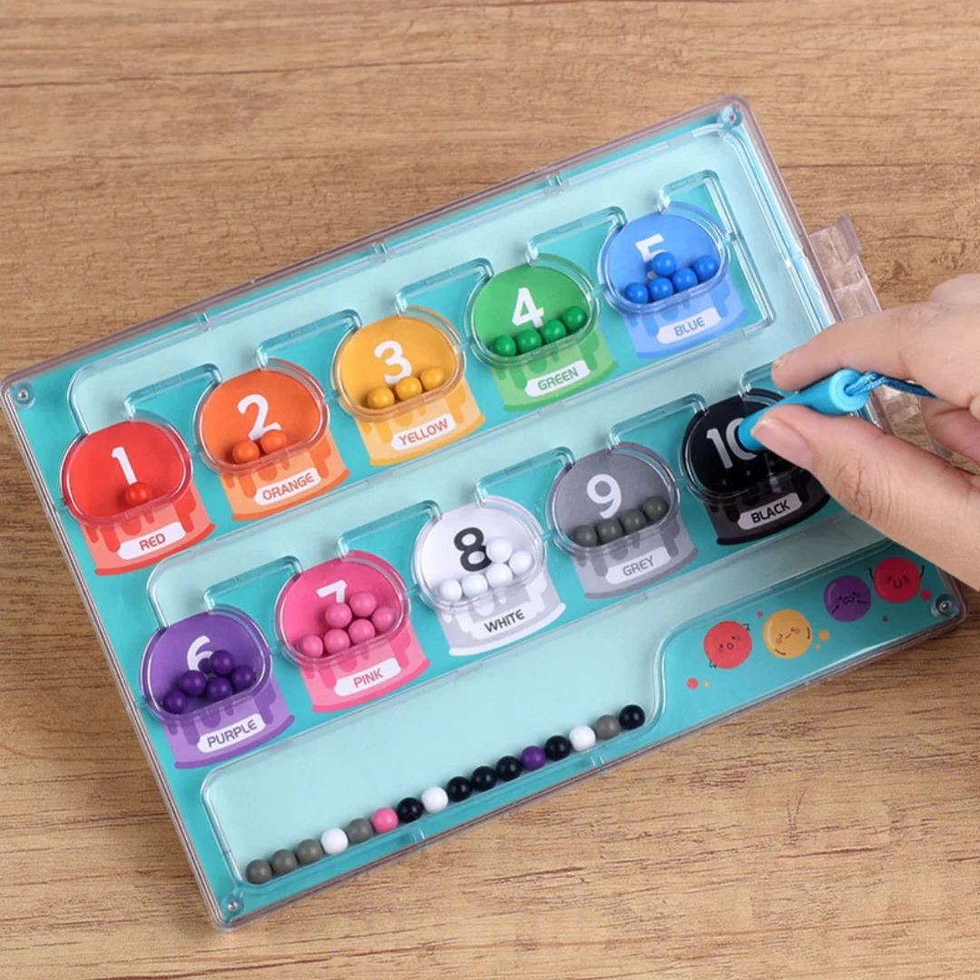 Jouet éducatif en bois avec perles magnétiques numériques pour enfants, classification des couleurs, calcul mathématique, entraînement aux nombres