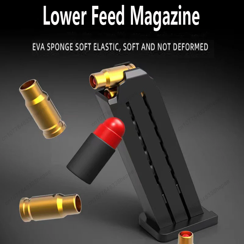 쉘 던지기 수동 발사 가능 소프트 총알 총, 어린이 시뮬레이션 감압 장난감, 소년 장난감 총, 부모-자녀 상호 작용 장난감