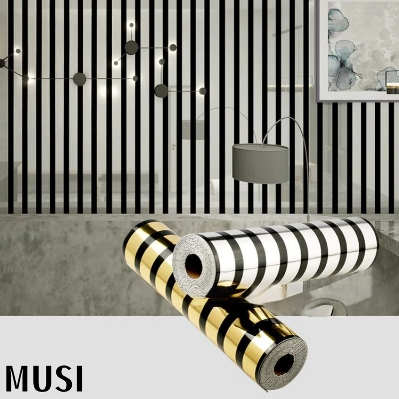 Silvery Stripe Self-adhesive Vinyl Wallpaper Peel and Stick Removable DIY for For Walls,TV Backgrounds,living Rooms, Bedrooms