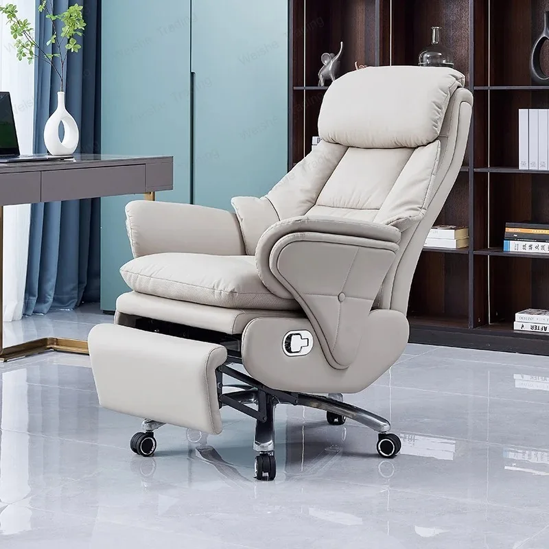Chinese Factory Owner Executive Chair Modern Lift Design Rotating Function Comfortable Artificial Leather Computer Chair Adjusta