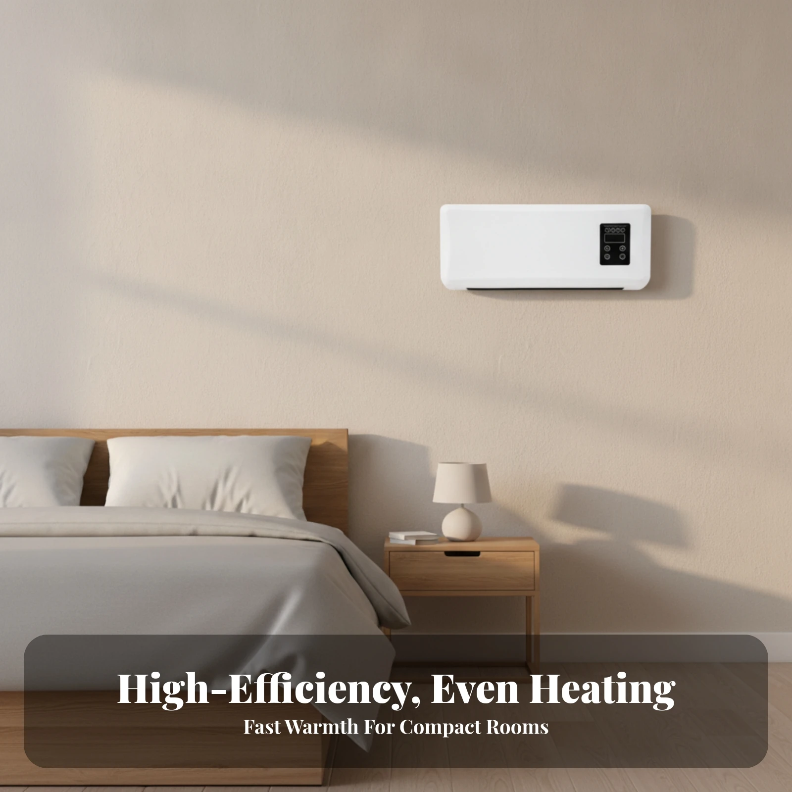 Wall-Mounted Heater with Drying Rail Compact Appliance for Bedroom, Living Room