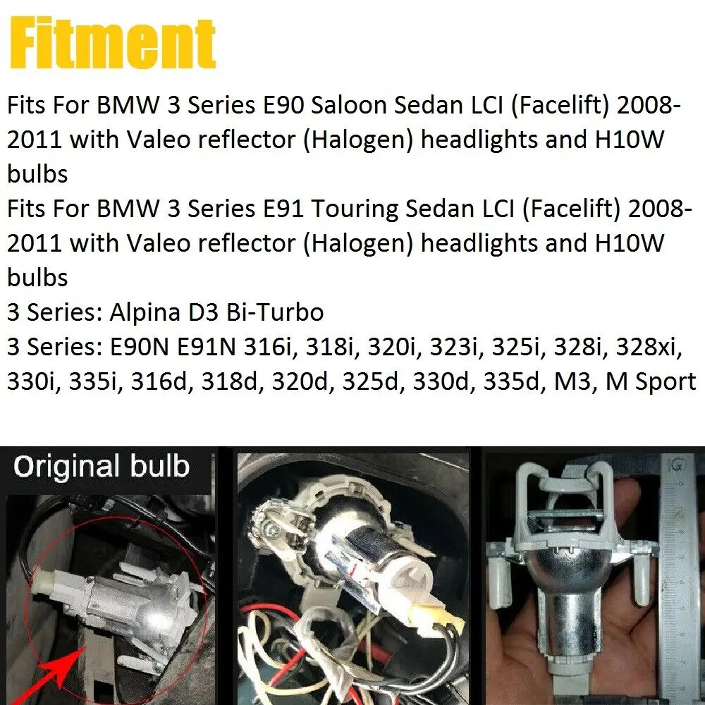 2 Stück CANbus Fehlerfreie LED Angel Eyes Halo Ring Marker Glühbirnen Passend für BMW E90 E91 LCI 2008 2009 2010 2011 6500K Weiß 12V – Detail 4