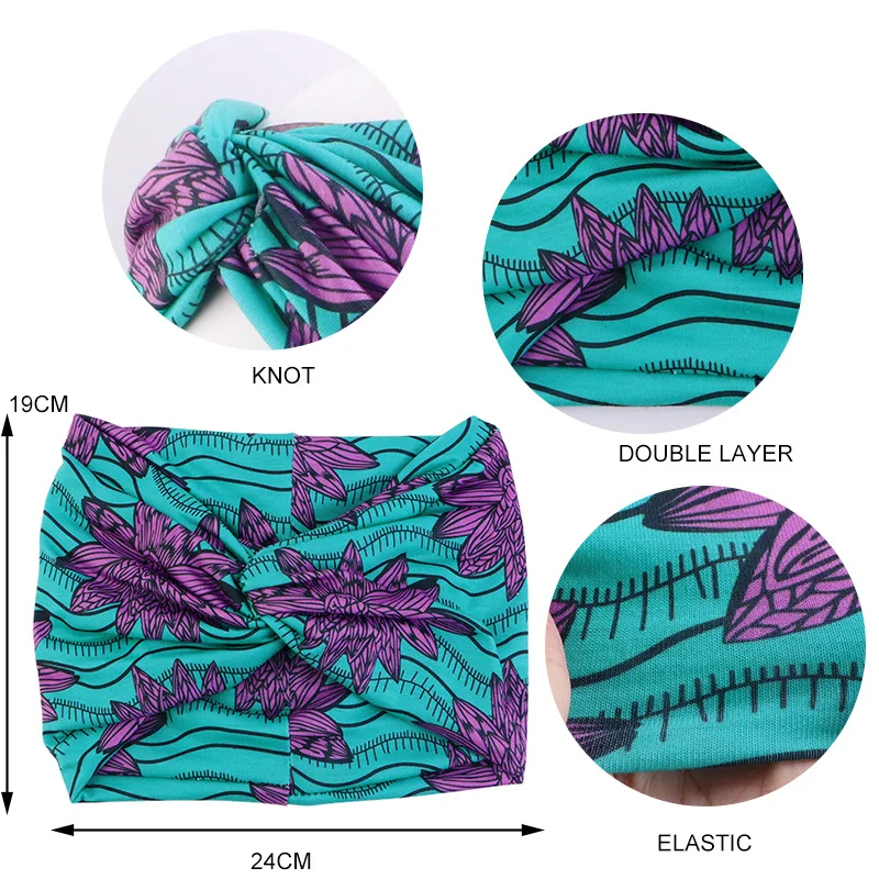 African Printed Twist Headband Women\'s Sports Elastic headwrap Hair Scarf Wide Stretch Hair Band Bandanas Hair Accessories