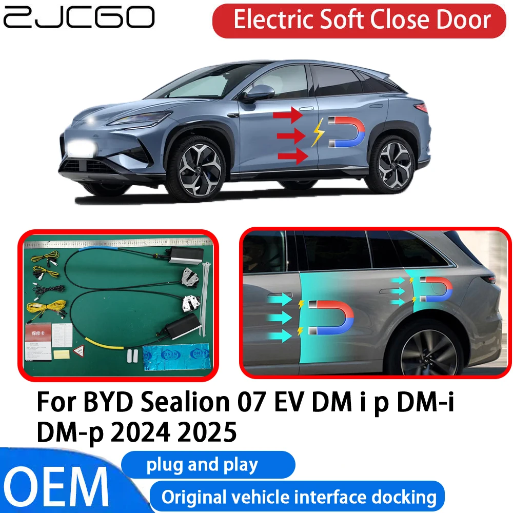 

ZJCGO for BYD Sealion 07 EV DM i p DM-i DM-p 2024 2025 Car Automatic Electric Soft Close Door Closer System OEM Plug and Play