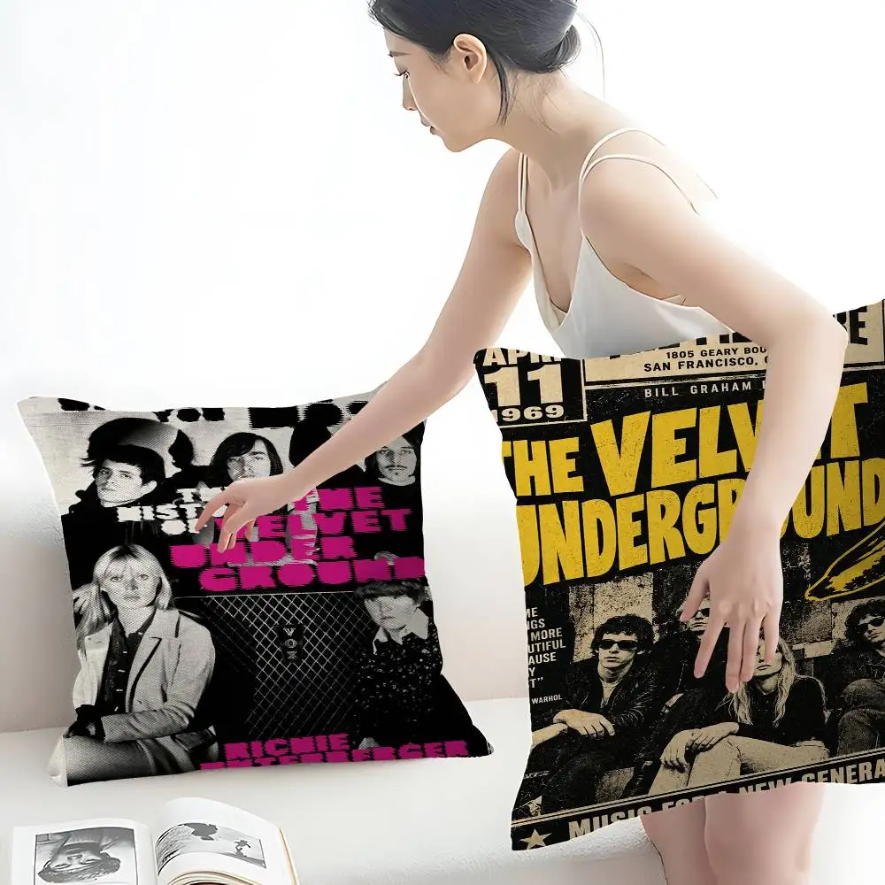 Rock Band The V-Velvet U-Underground Pillow Gift Home Office Decoration Bedroom Sofa Car Cushion Cover Case 45x45