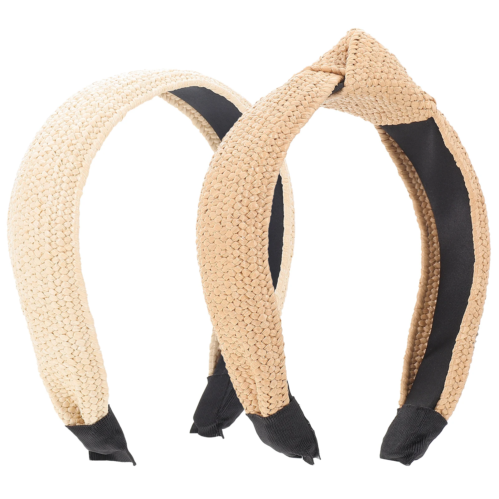 

2pcs Straw Hairband Raffia Headbands Women Hair nament Unique Chic Comfortable Safe Material Beautiful Bowknot Style Girl