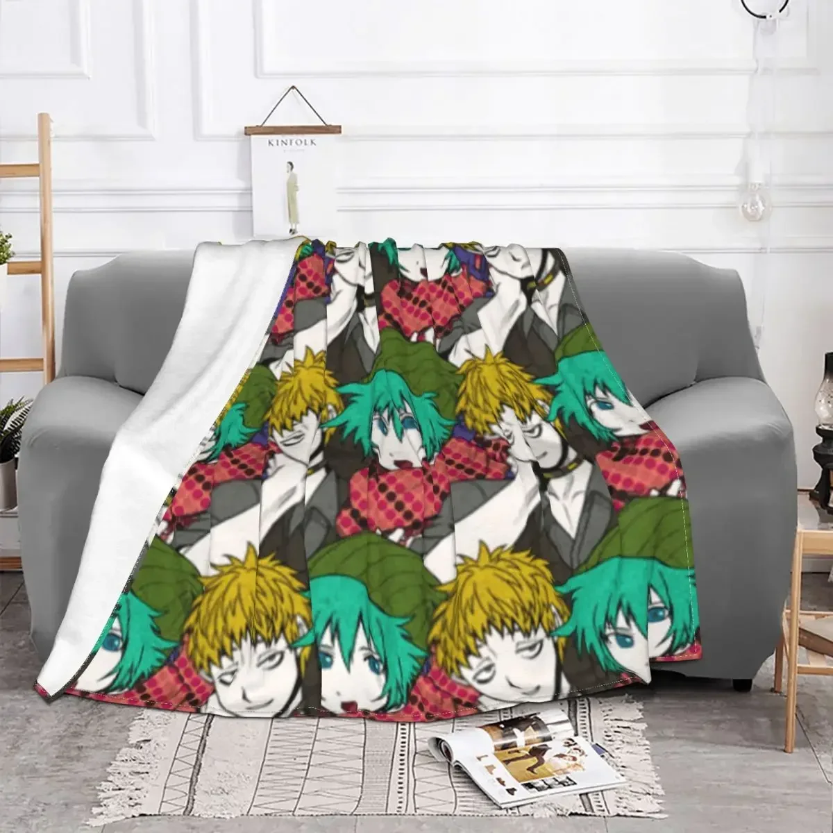 YTTD Shin Tsukimi Keiji Shinoji Blankets Summer Autumn Winter Your Turn To Die Anime Throw Blankets for Bed Office Bedspreads