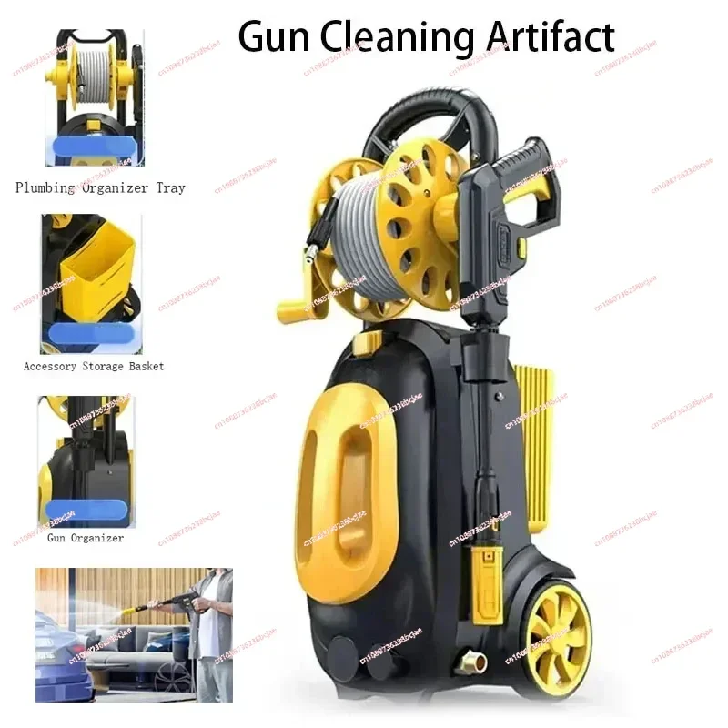 220V High Pressure Cleaning Machine Fully Automatic Car Washing Tools Portable  Gun Cleaning Artifact  Home High-Pressure Water