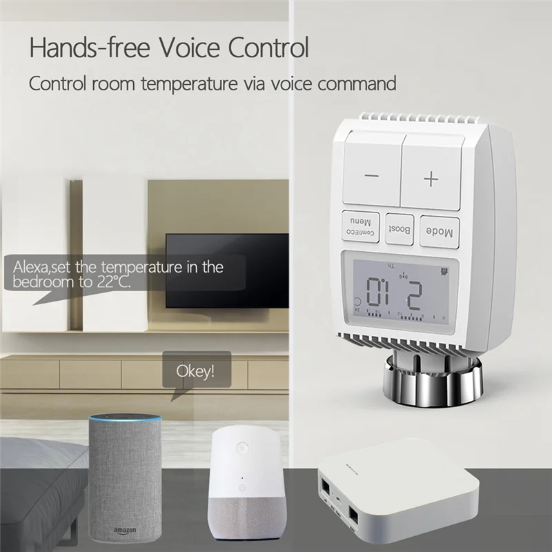 FULL-Tuya Smart Zigbee привод радиатора TRV программируемый термостатический клапан радиатора приложение удаленный регулятор температуры прочный