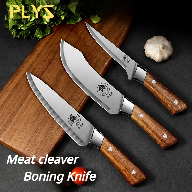 PLYS-Meat cutting knife, butcher's pig killing knife, sharp bone shaving knife, pork cutting sharp knife, with knife cover