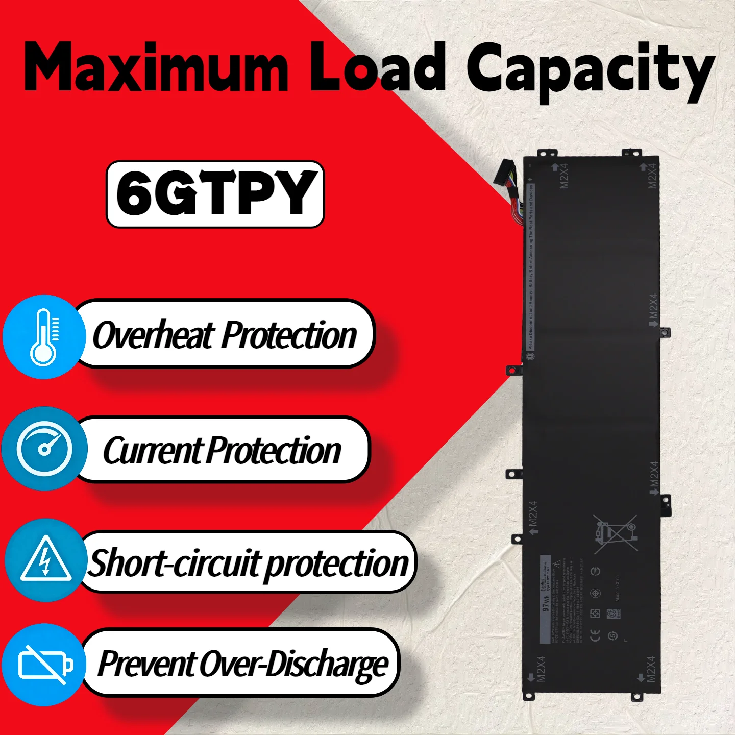 Wholesale And Retail 6GTPY 11.4V 97WH For DELL Laptop Battery XPS 15 9570 9560 7590 For DELL Precision 5520 5530 5540 Series