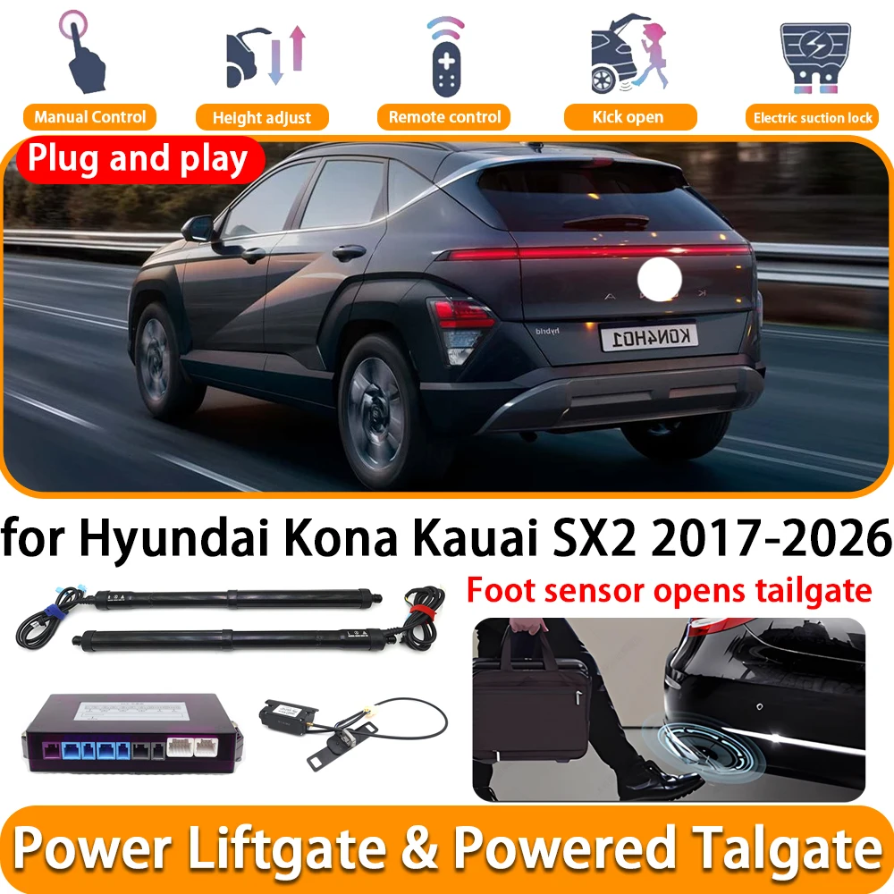 Für Hyundai Kona Kauai SX2 2017-2026 OEM elektrische automatische angetriebene Heckklappe Power Heckklappensystem Plug-and-Play-Kofferraumlift-Kit