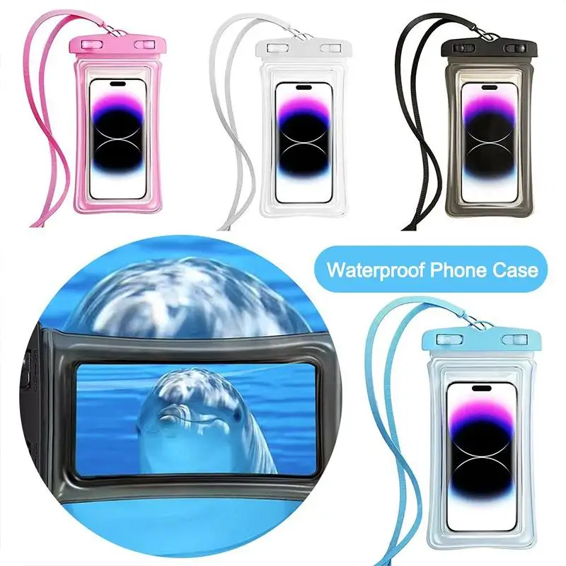 Mobile Phone Waterproof Bag With Touch Screen Swimming Self-sealing Bag Drifting Transparent Waterproof Mobile Phone Case